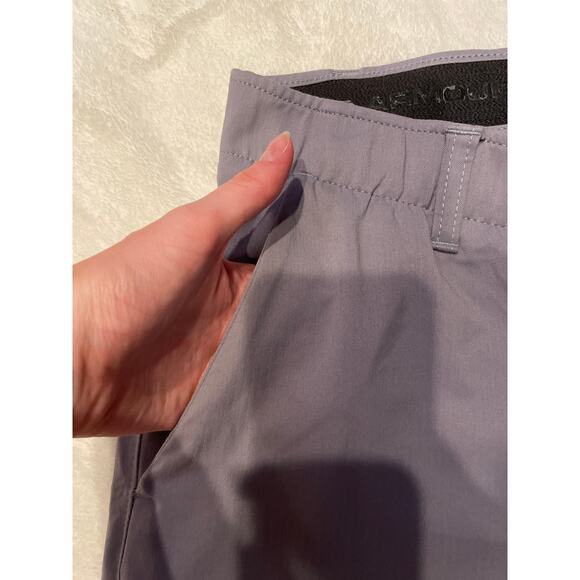 UNDER ARMOUR Straight Golf Pants Grey Men's 34x30 Stretch Waist Flat Front Gray - Picture 3 of 7